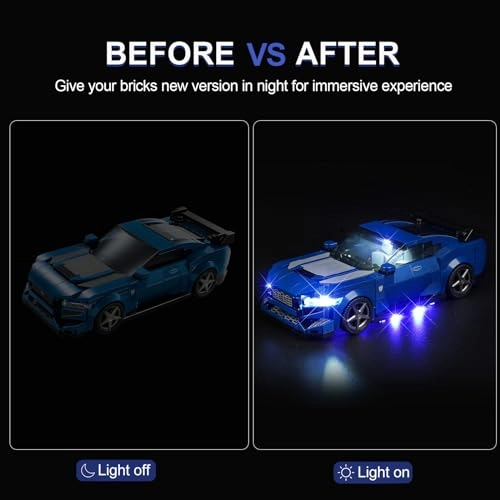 LED Lighting Kit - Lego Speed Champions Ford Mustang Dark Horse Sports Car