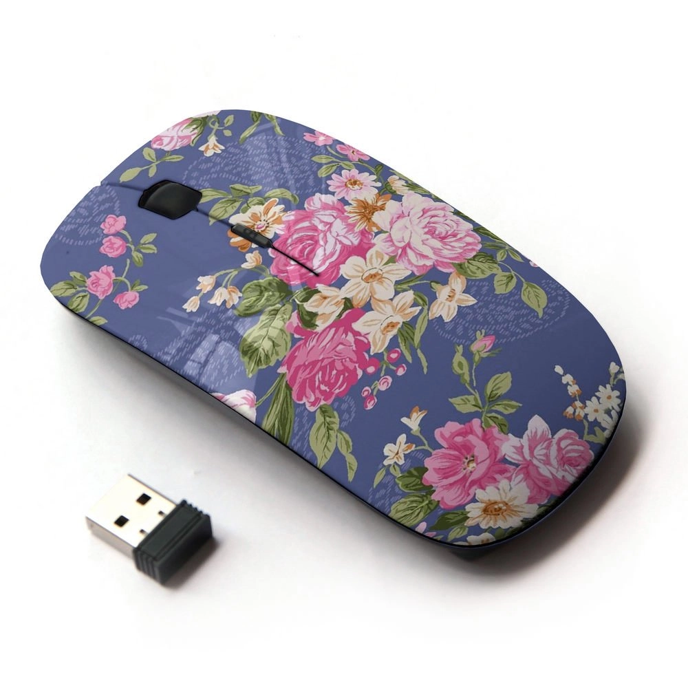 Flower Floral Ergonomic Mouse with Nano Receiver - Wireless