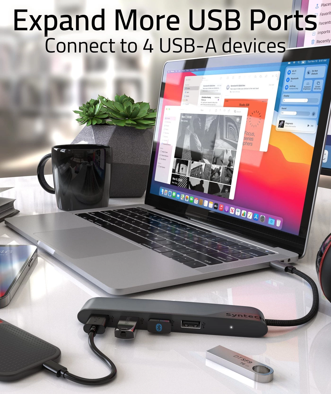 USB C to USB Hub - 4 Ports USB 3.0