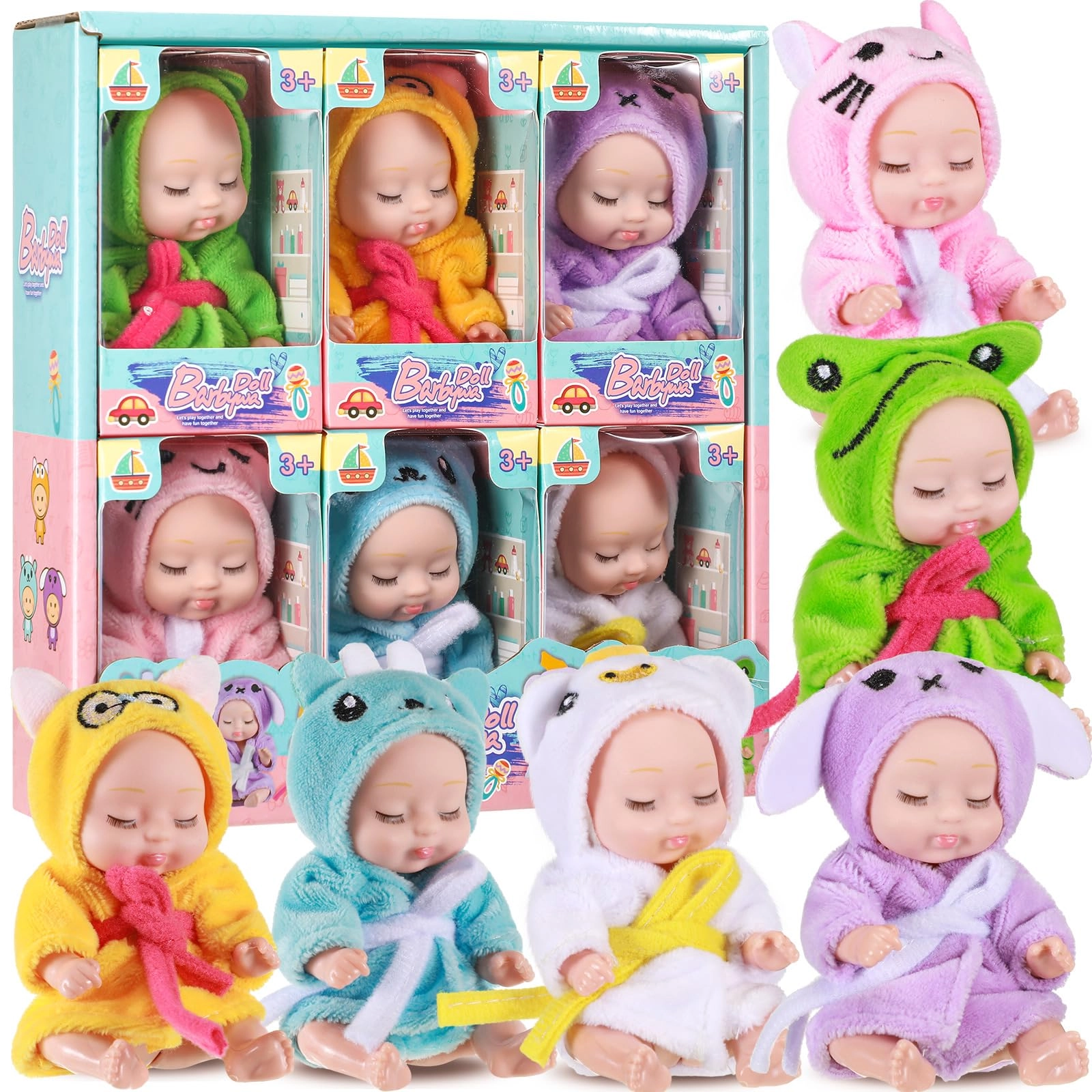 Reborn Baby Doll - 4 Inch 6 Pcs Set