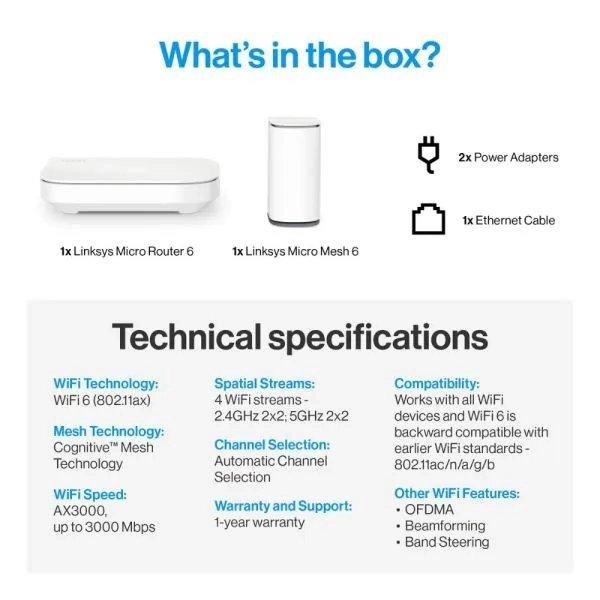 Velop Micro 6 - 802.11ax 3 piece(s)