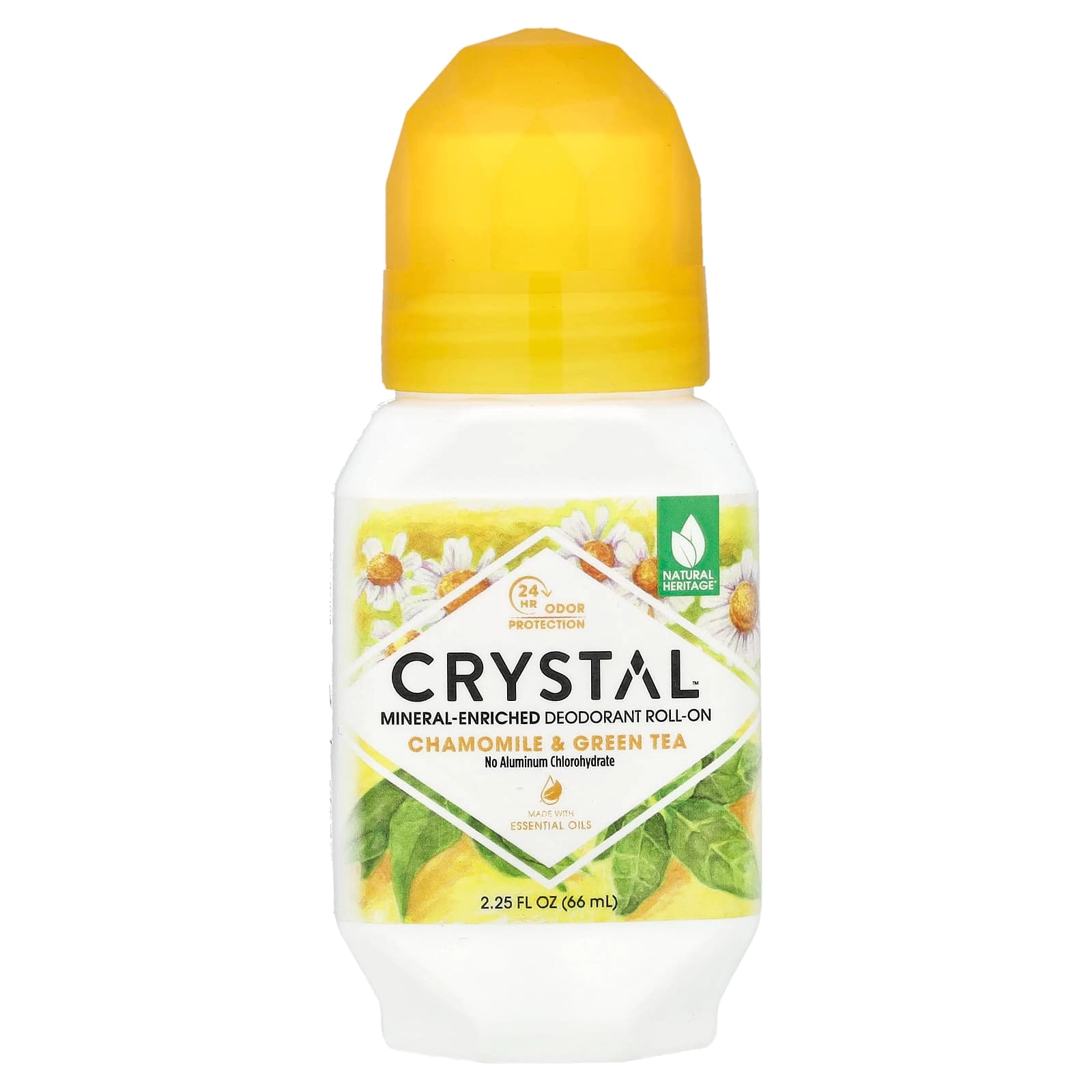 Crystal Mineral-Enriched Deodorant Roll-On - Chamomile & Green Tea 2.25 fl oz (66 ml)