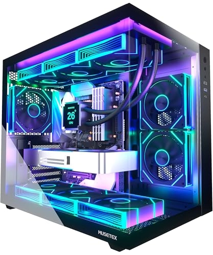 MUSETEX Y6 - 270° Full View Tempered Glass ATX Mid Tower