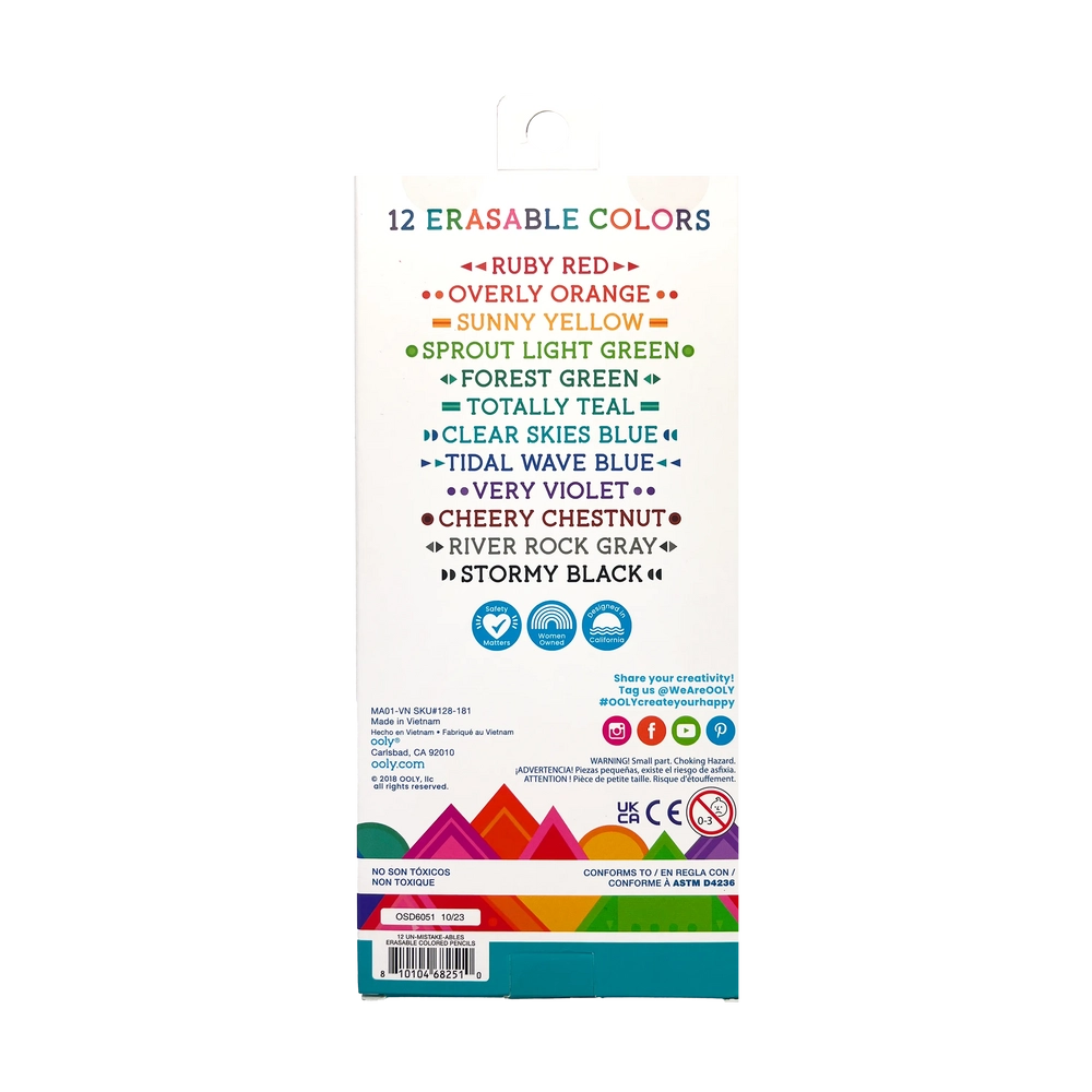 Un-Mistakeables! Erasable Colored Pencils - 12