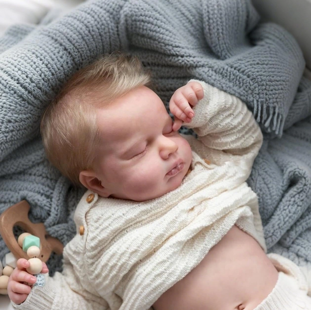 Reborn Baby Doll - 20 inch Silicone Blonde Hair Ages 3+