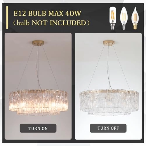 Crystal Glass Round Chandelier