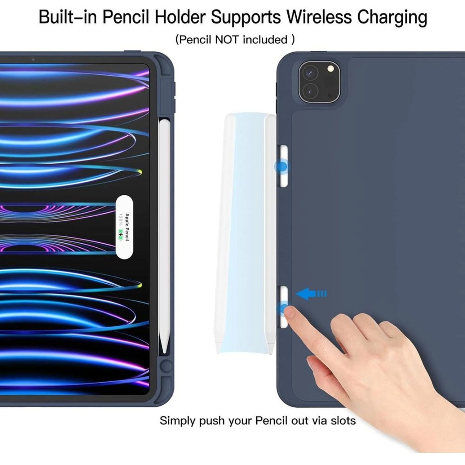 Tri-Fold Book Case with Pencil Holder for iPad Pro 11-inch (2024)