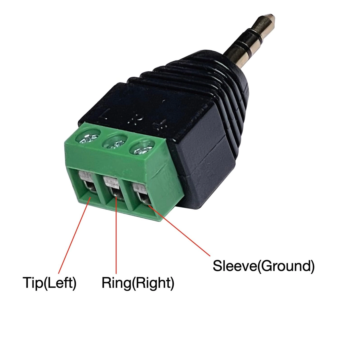 3.5mm Stereo TRS Male Plug to AV Screw Audio Terminal - Solder-Free Quick Screw Connection 10 Pack