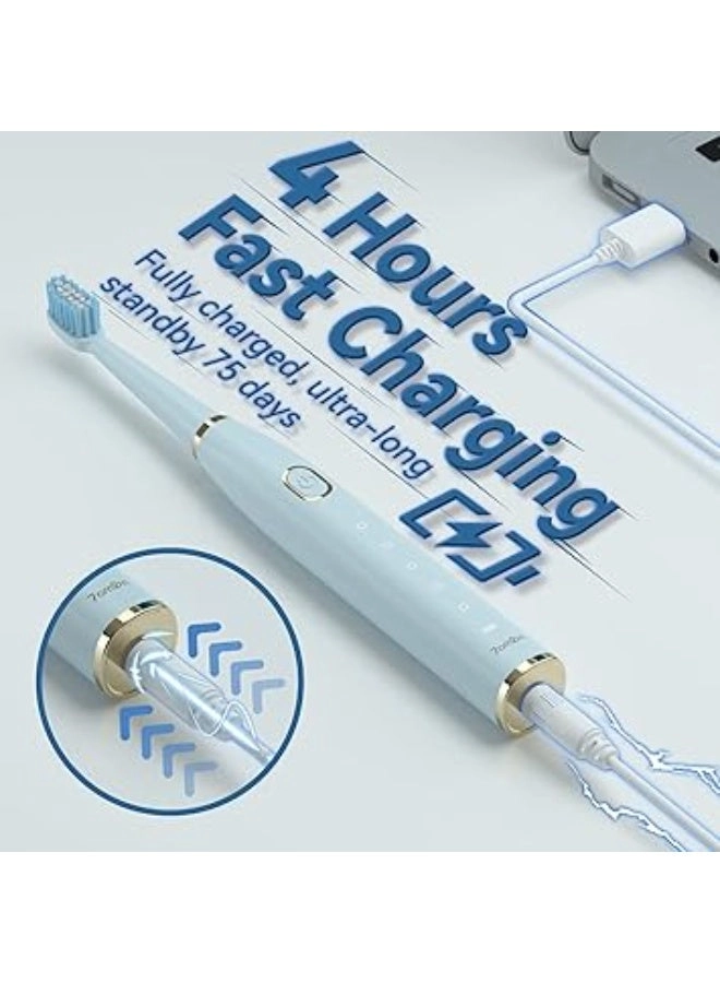 Sonic Electric Toothbrush - 8 Heads 5 Modes Midnight Black