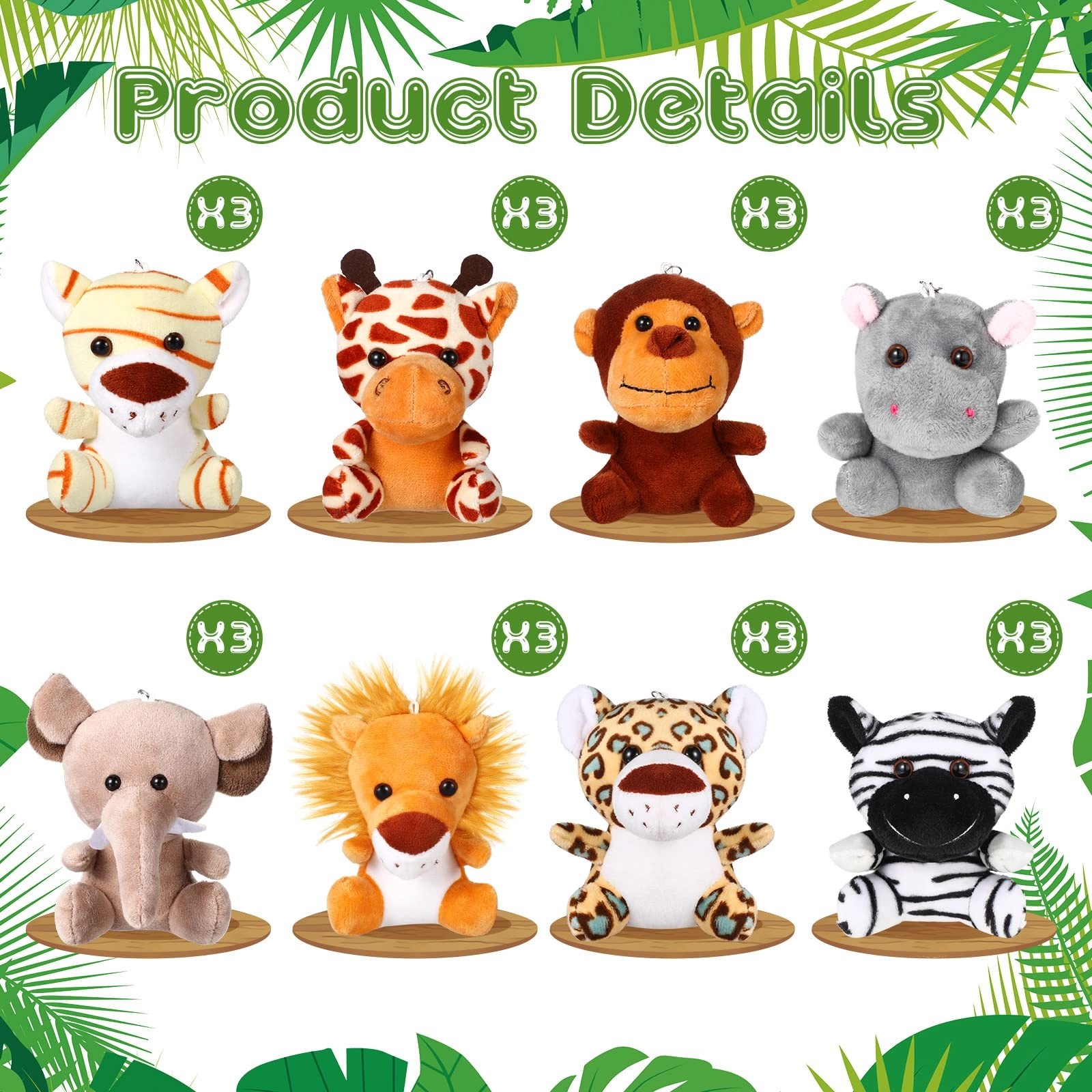 Jungle Animal Plush Set