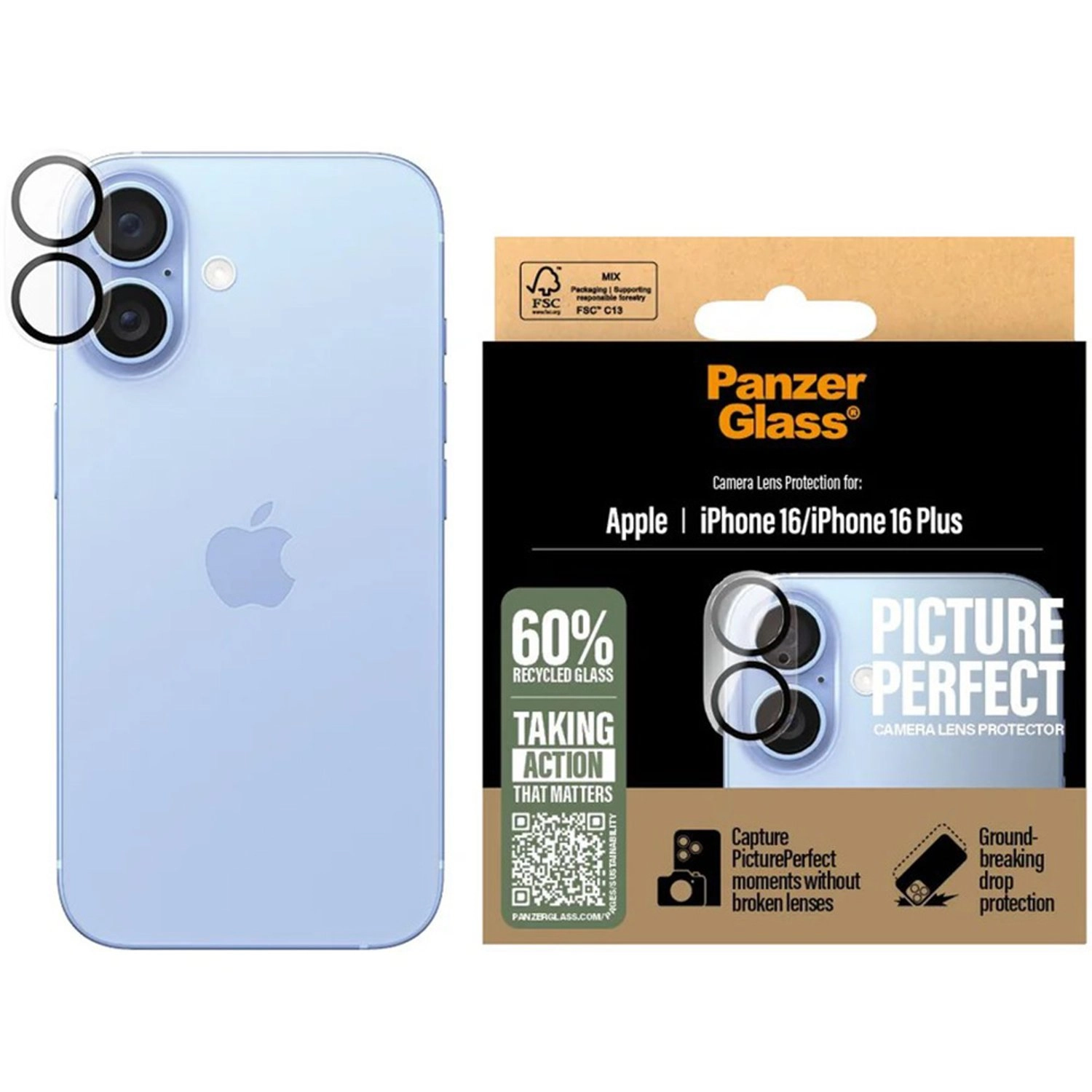 Clear Camera Lens Protector for iPhone 16 / iPhone 16 Plus