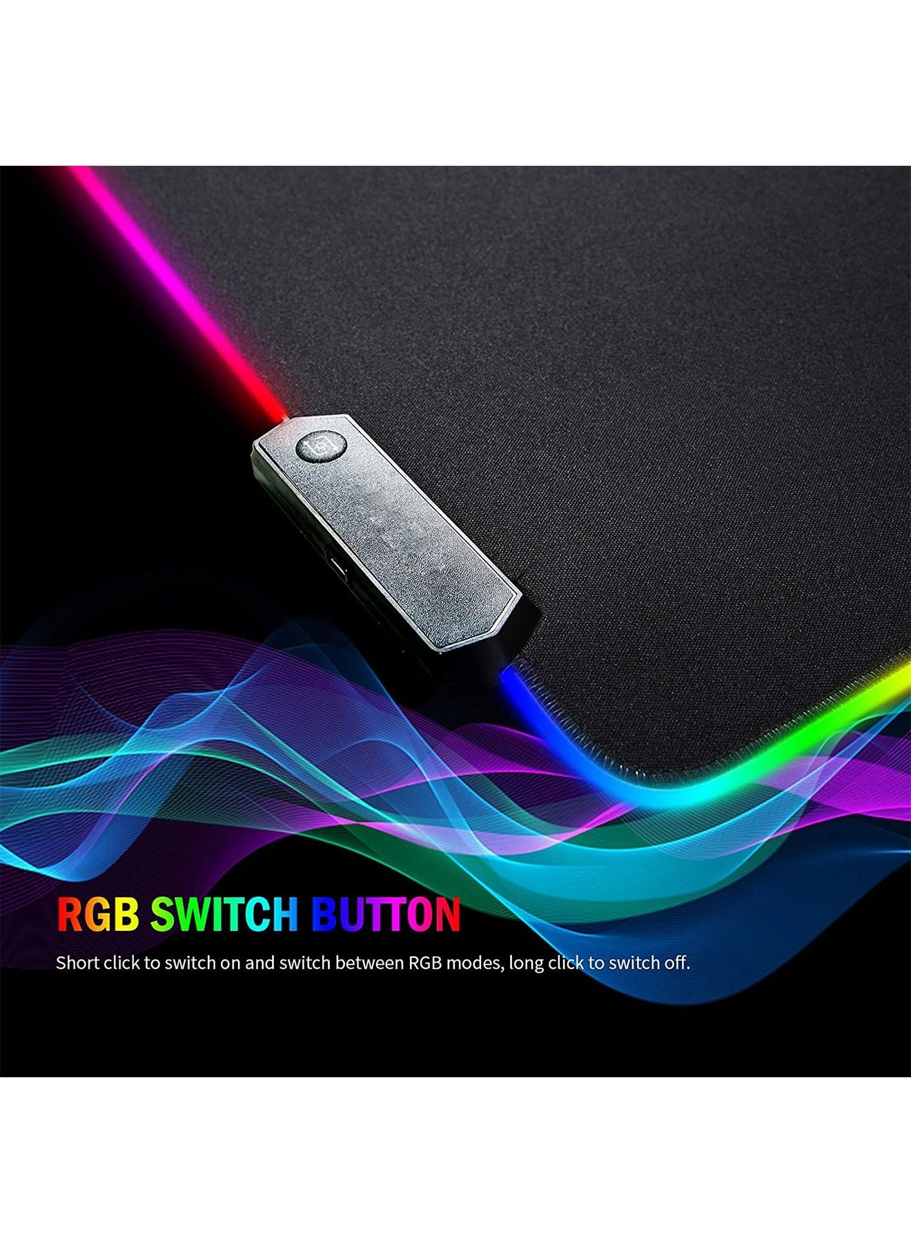RGB Large Superfine Fiber Braided Gaming Mouse Pad