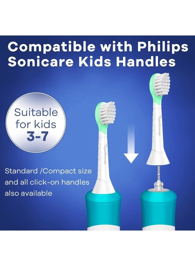 Kids Toothbrush Heads - Compatible with Philips Sonicare Soft 8 Pack
