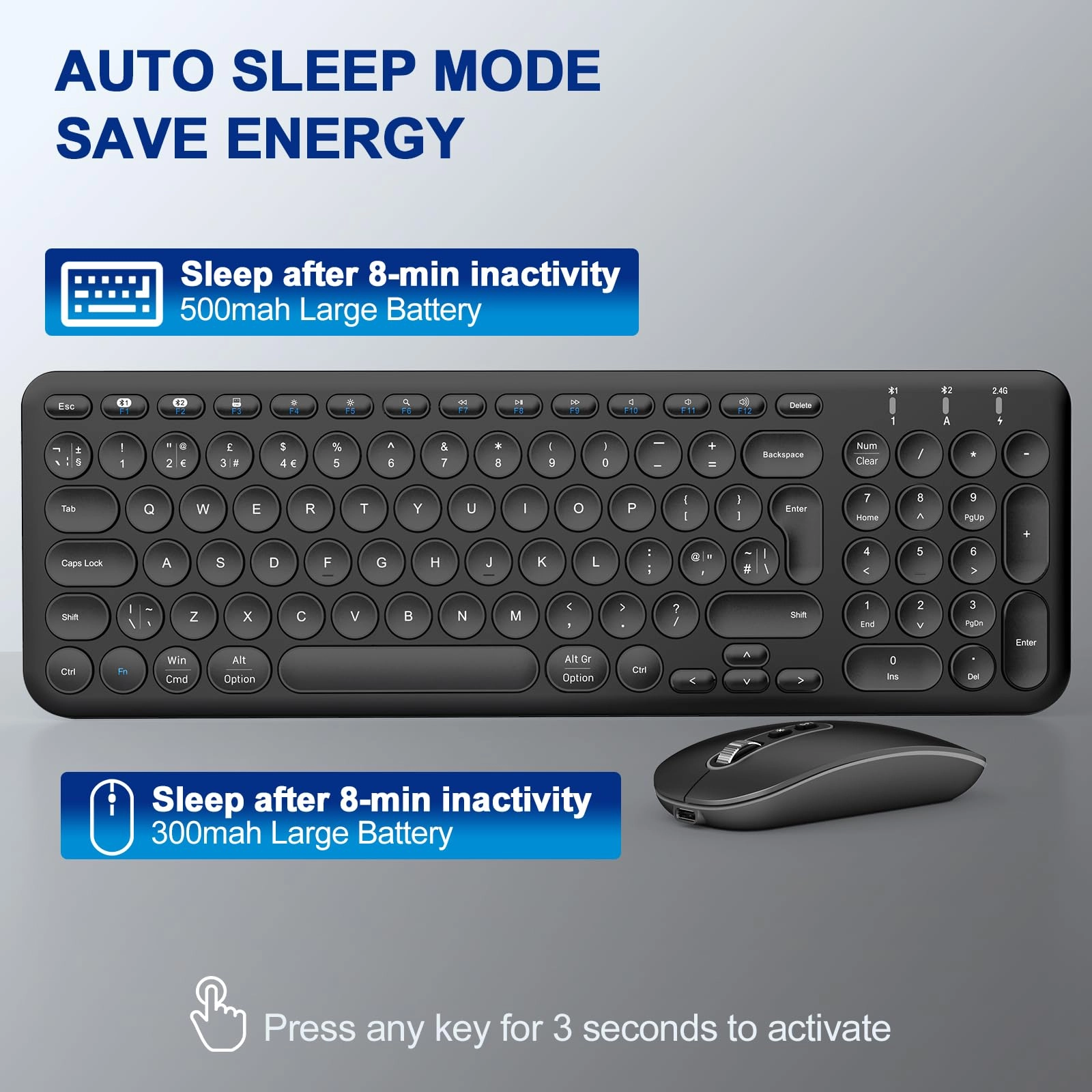 Wireless Keyboard Mouse Combo - UK Wireless