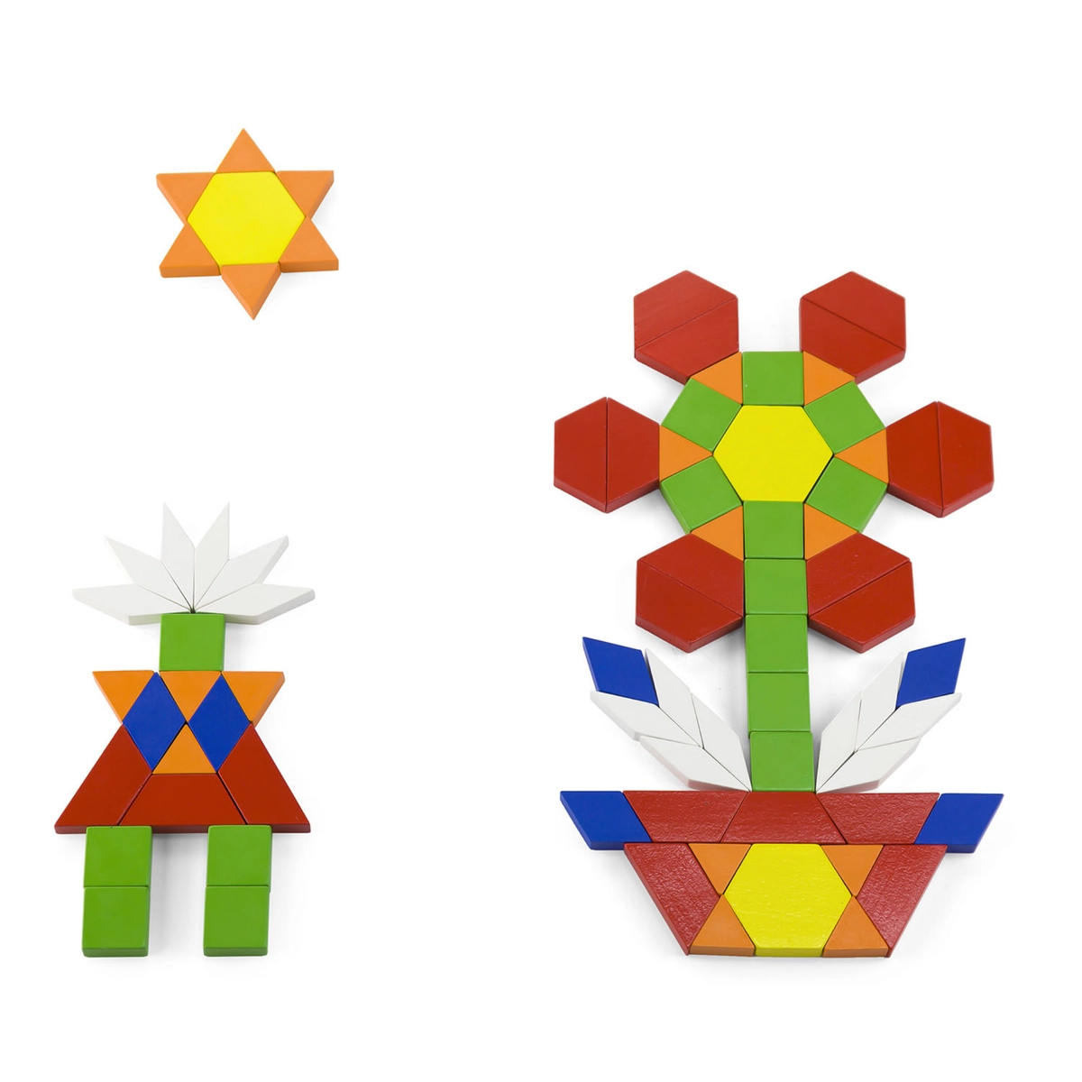 Wood Pattern Blocks - 250 pcs