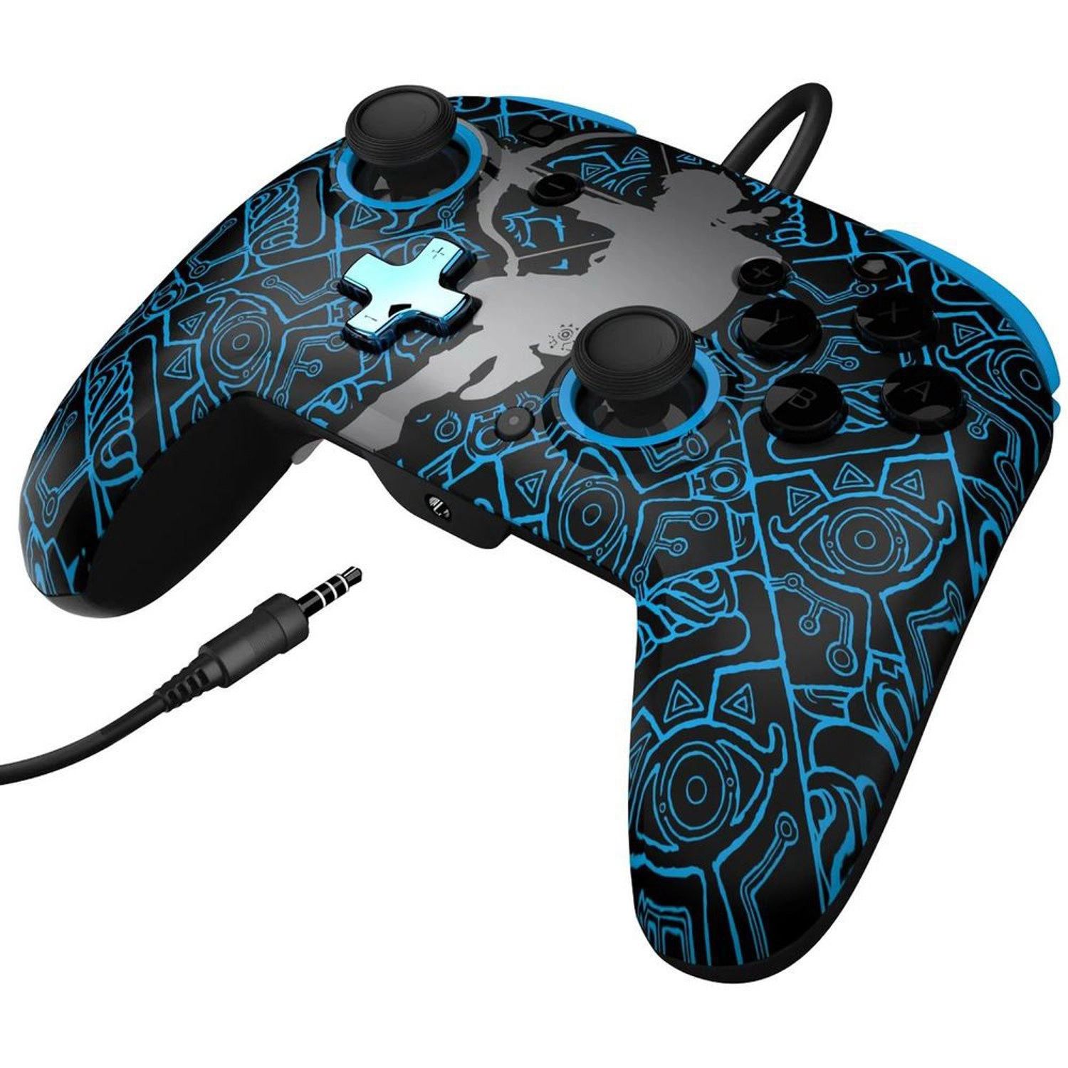 Nintendo Switch Sheikah Shoot Rematch Glow Wired Controller Black/Blue