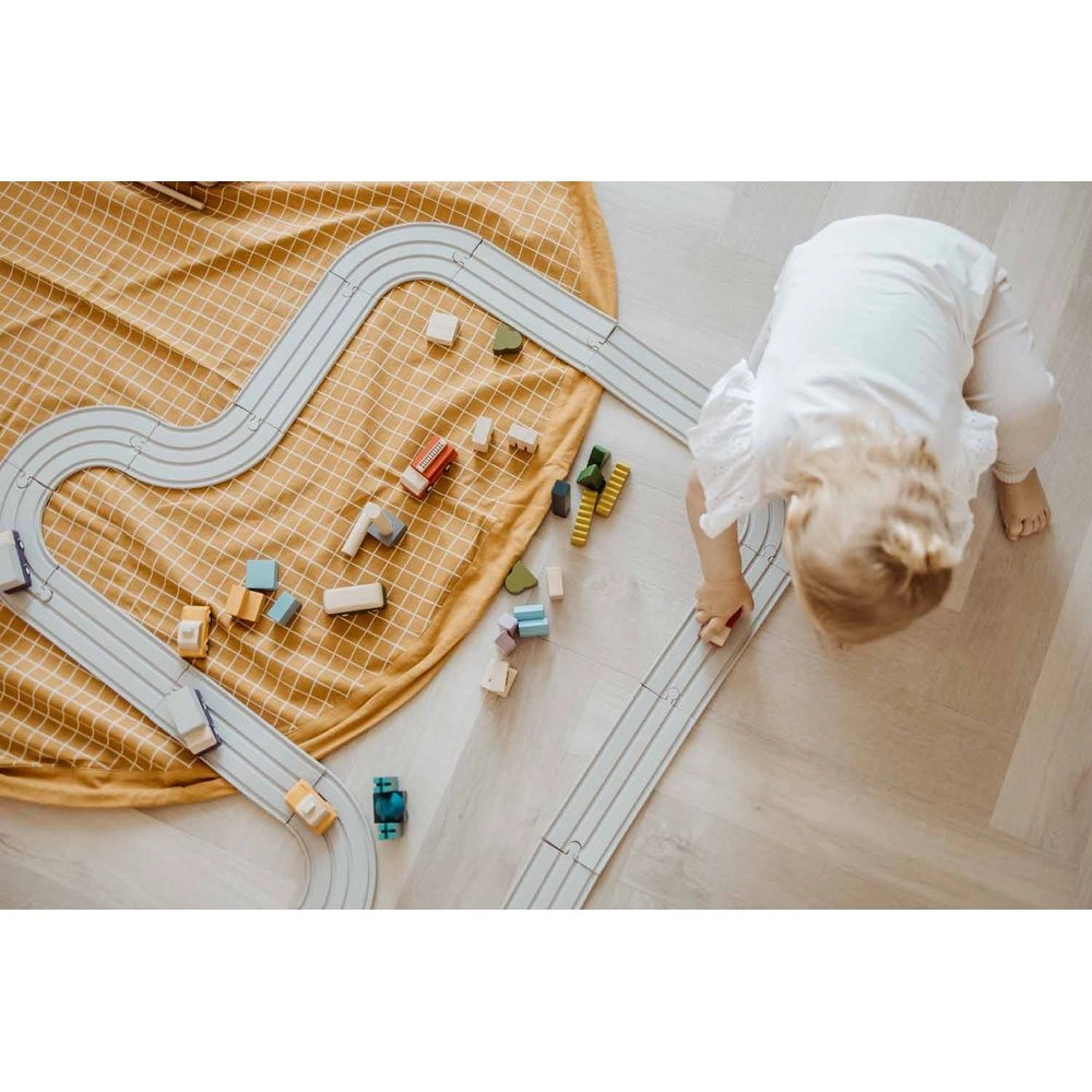 Organic Playmat & Storage Bag - Grid Mustard Suitable for 3 years & above