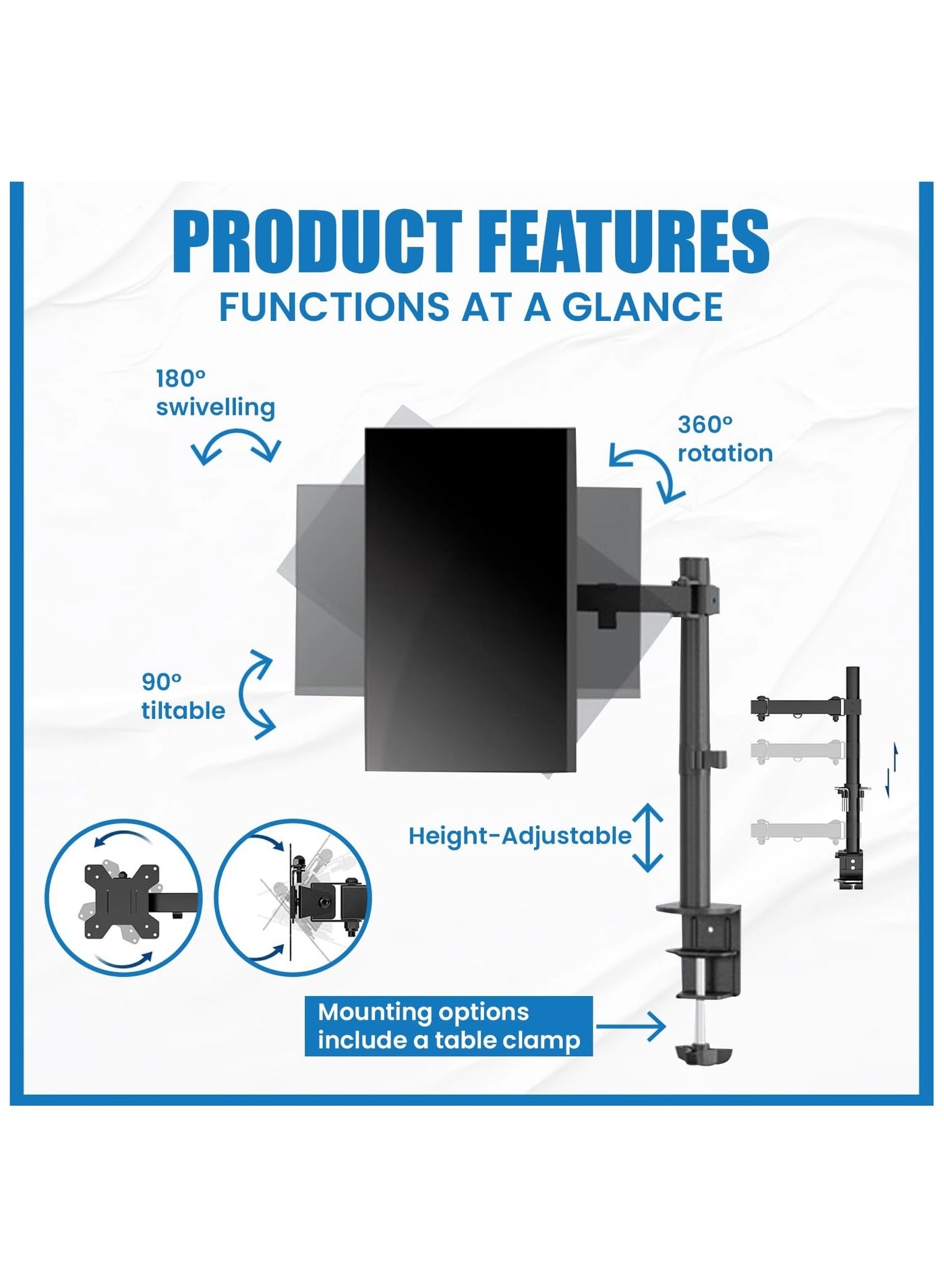 Single Monitor Desk Mount - 1 32 Inch