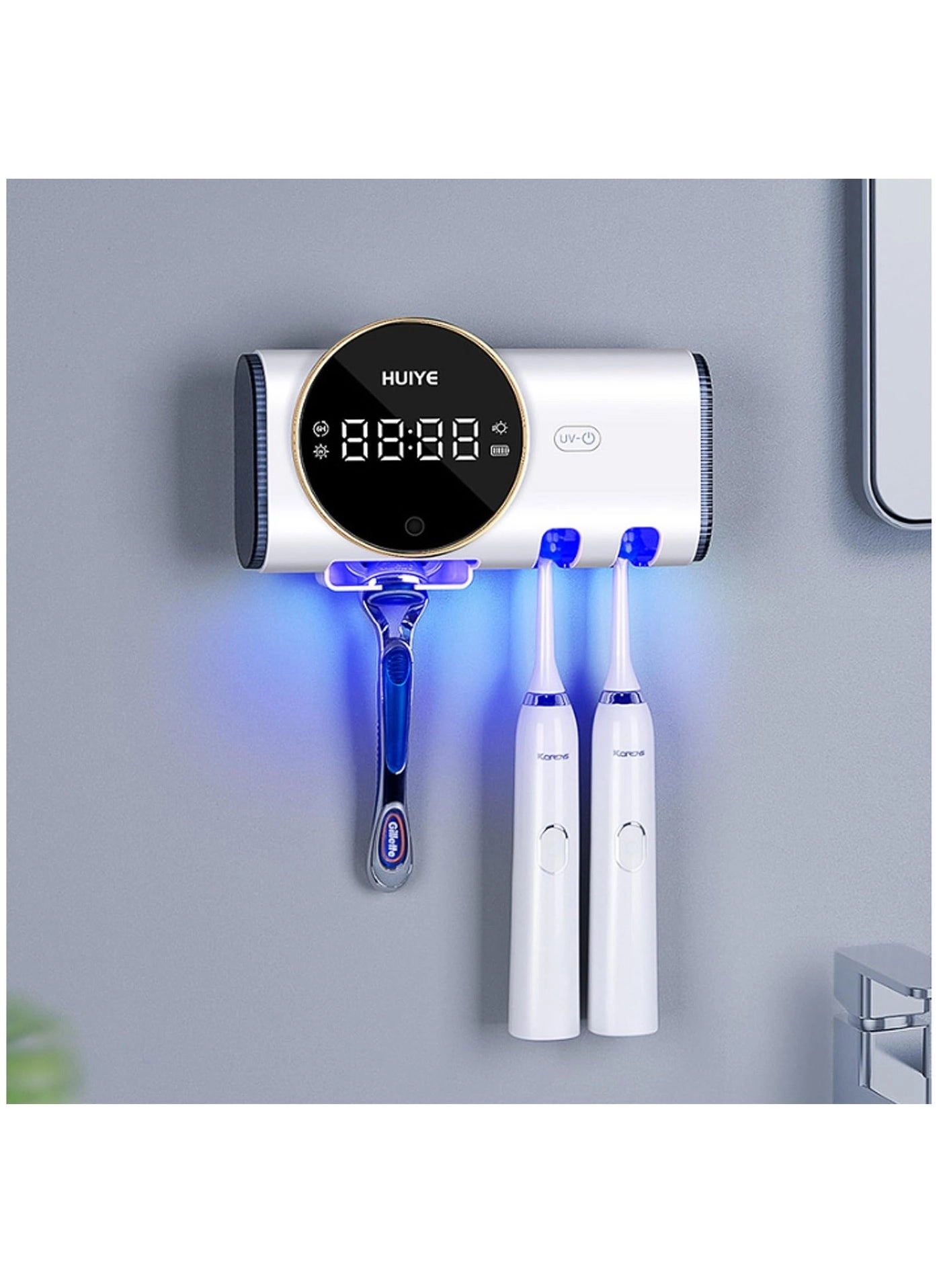 Beauenty Smart Cleaning Toothbrush Holder - 2 Brush Slots Wall Mounted