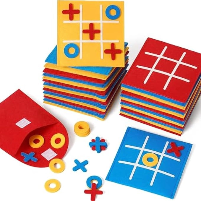 AECG Tic Tac Toe Mini Board Game - English 12 pieces 4 - 14 years