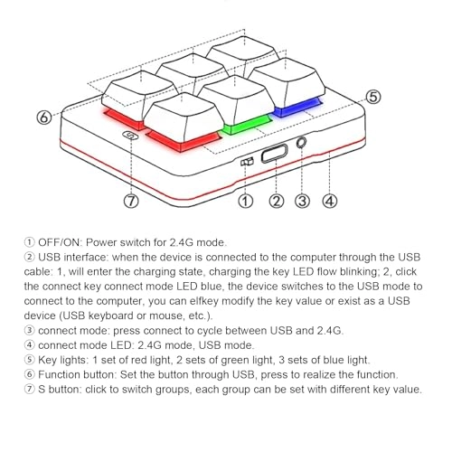 6 Key Gaming Keyboard - Wired/Wireless
