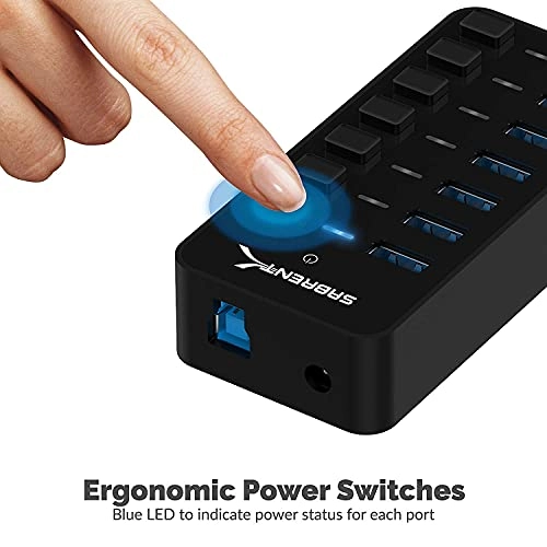 7 Port USB 3.0 Hub - 36W Individual Power Switches