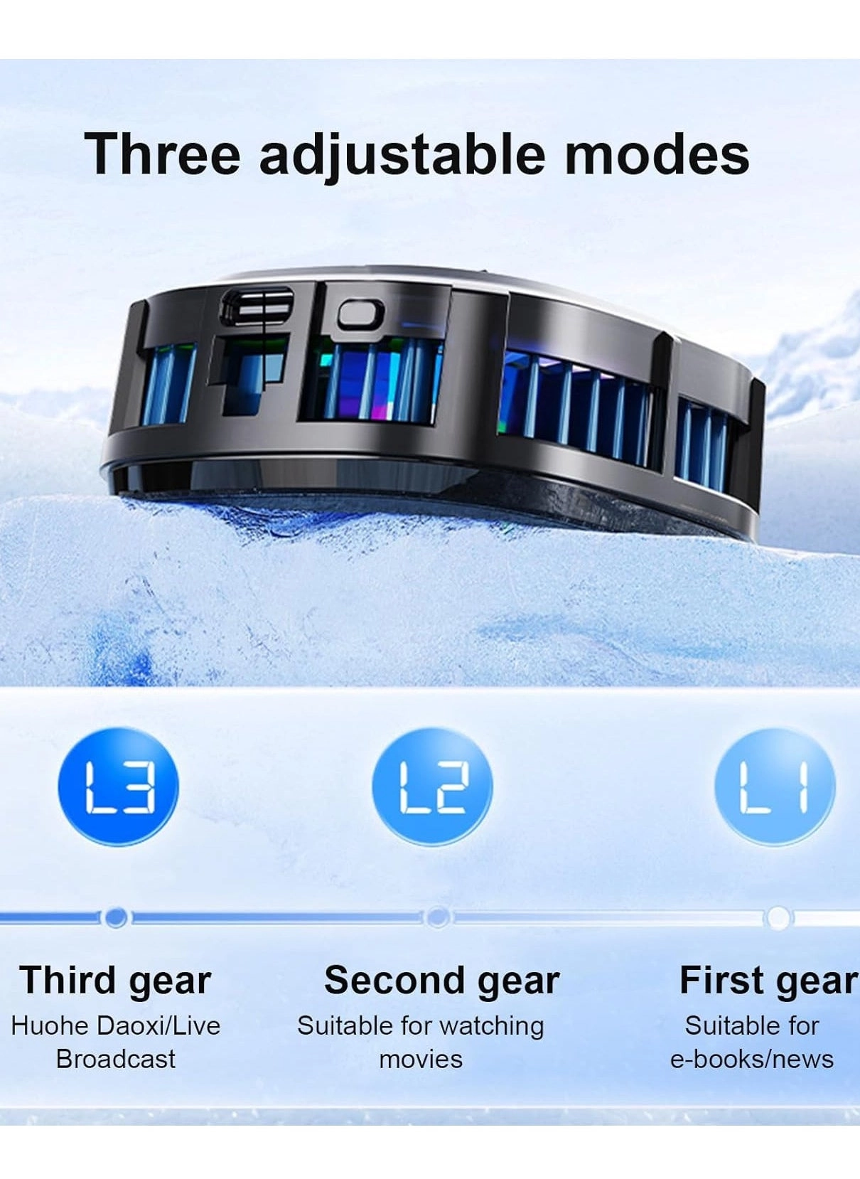 Magnetic Cell Phone Cooler - RGB Portable Silent Cooling 4.5-7.5 Inch