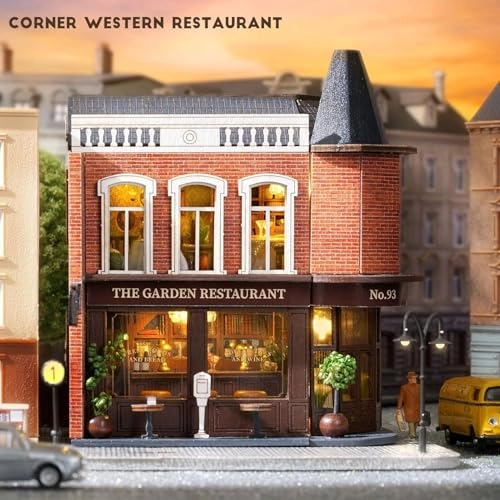 Miniature Wooden Dollhouse Furniture Kit - Western Restaurant 1:24