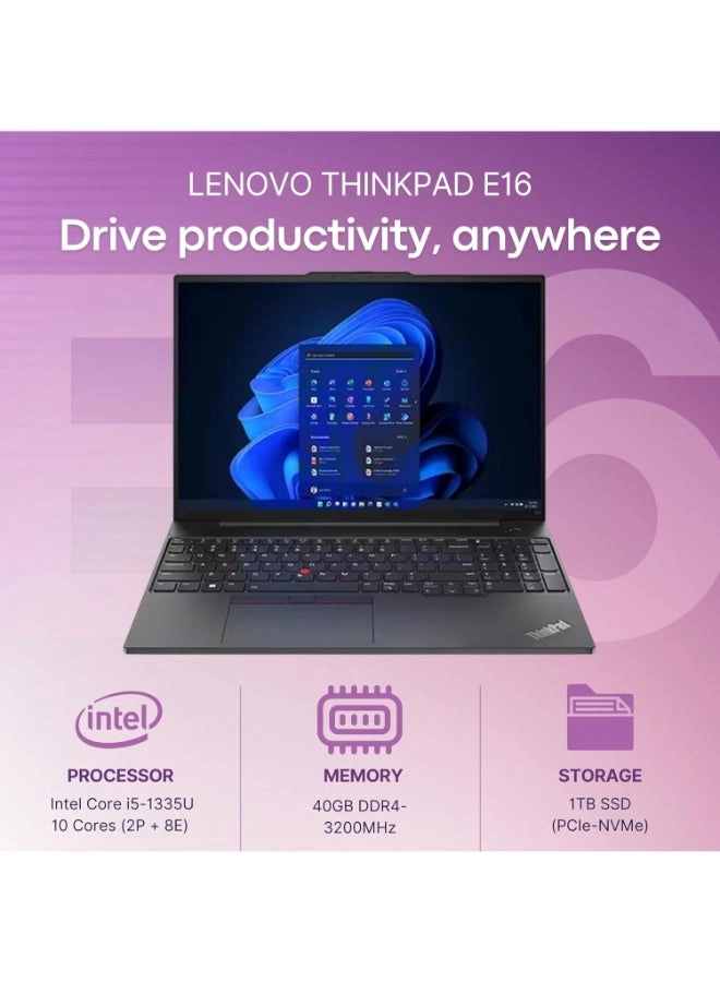 ThinkPad E16 Gen 1 - 16'' i5-1335U 40GB DDR4 1TB NVMe