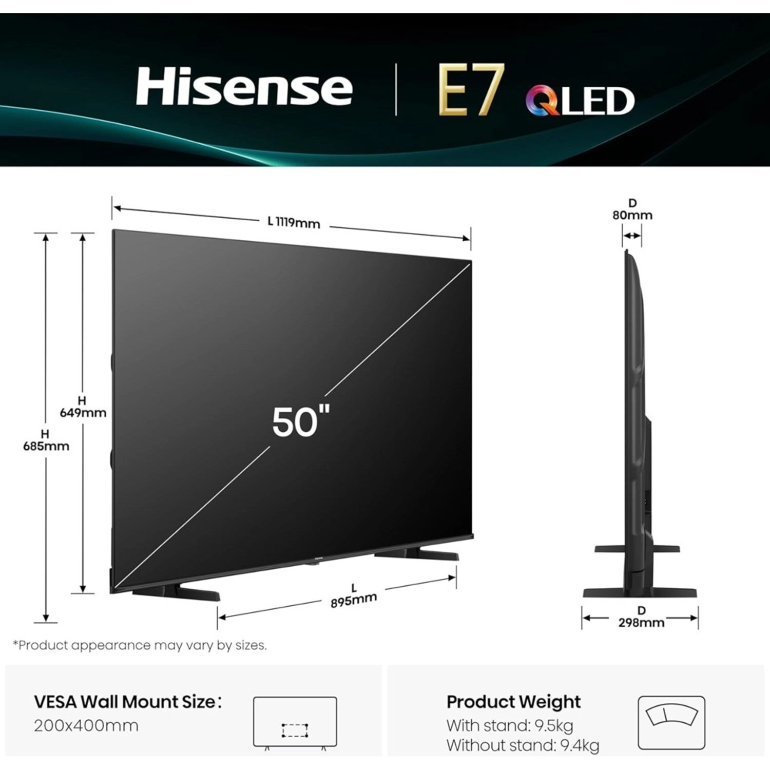 50E7Q - 50 inch