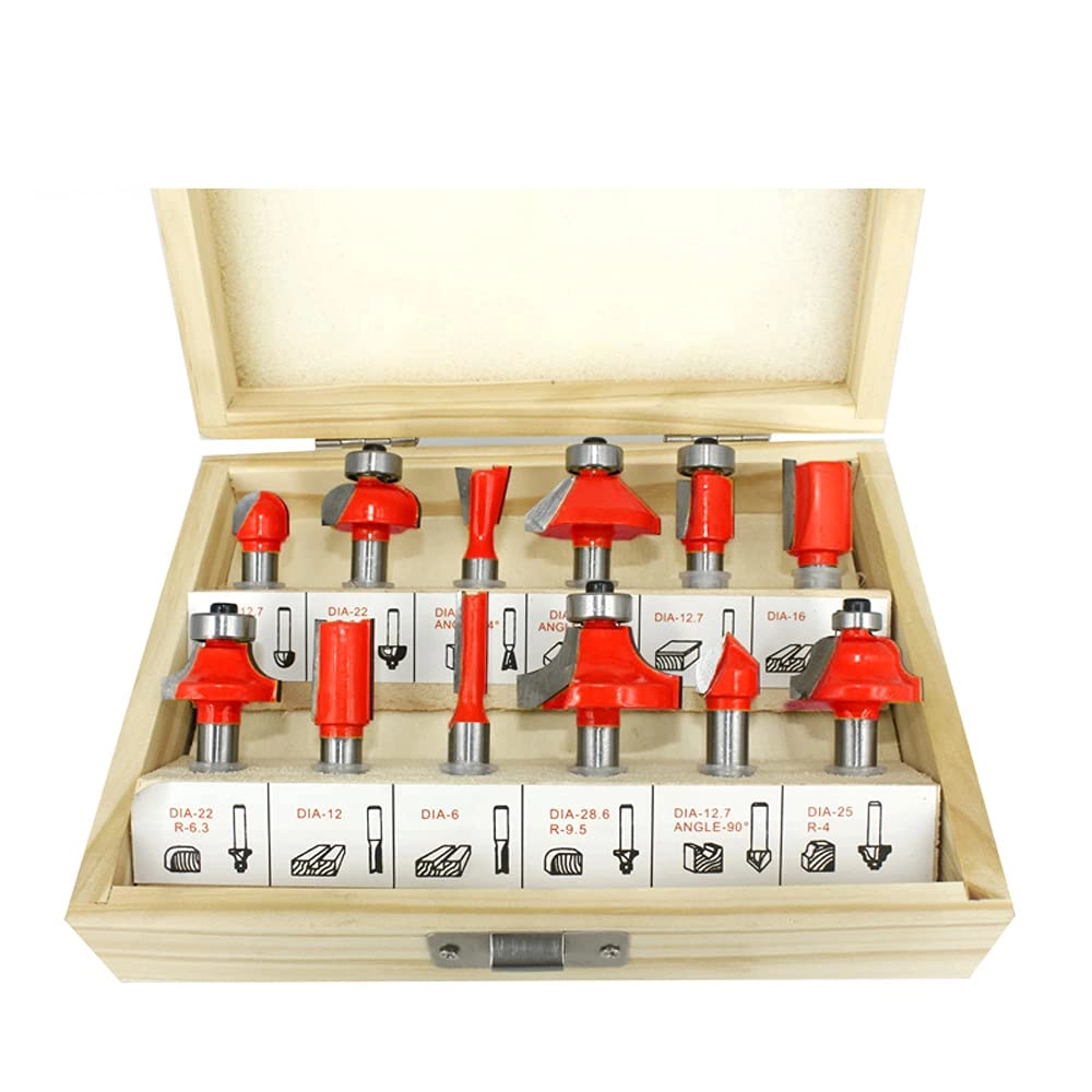 Router Bit Set - 6.35 mm 12 Pcs