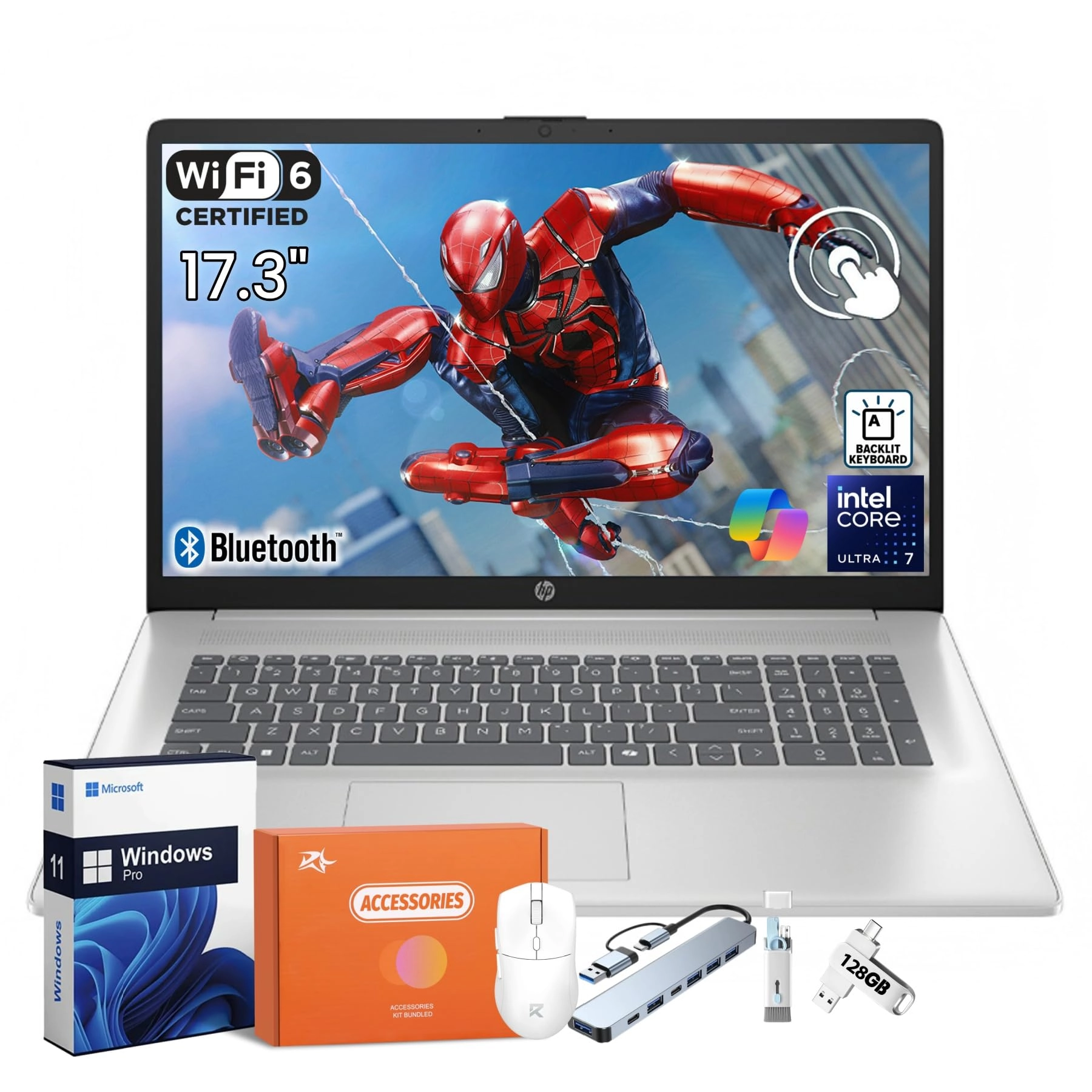 HP 17 Business Laptop 17-cn5075cl - 17.3'' Ultra 7 255U 64GB DDR5 2 TB SSD