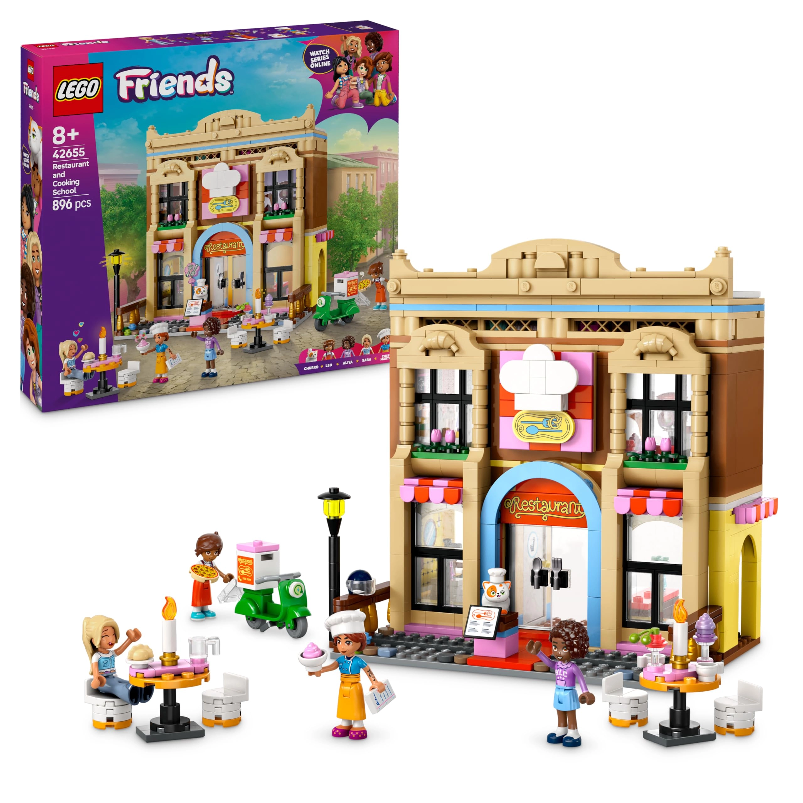 LEGO Friends Restaurant and Cooking School (42655) - 4 Minidolls Cat Figure