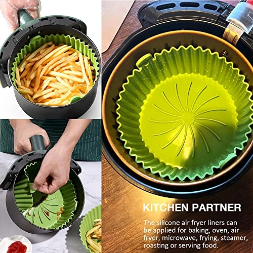 Air Fryer Silicone Pot Liners - Reusable 6.3 inches 2 Pack