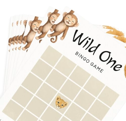 Safari Baby Shower Game Set - 60 pieces