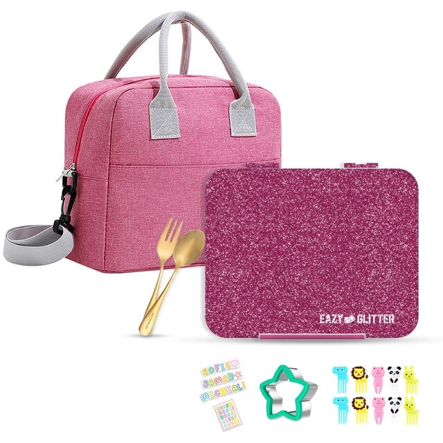6 & 4 Convertible Bento Lunch Box - Butterfly Purple