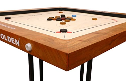 Golden Carrom Board - 12mm Champion with Coins Striker & Cover