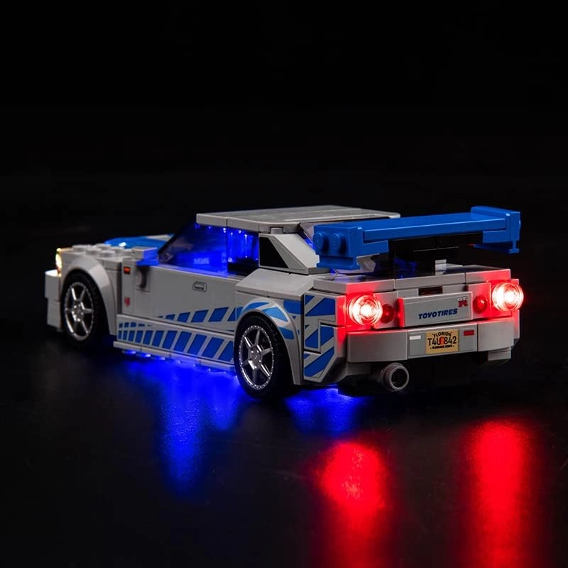 LED Light Kit for LEGO Nissan Skyline GT-R (R34) - Acrylonitrile Butadiene Styrene (ABS) Speed Champions Fast & Furious