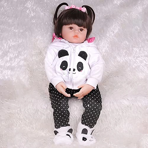 Rebirth Baby Doll - 48cm/58cm Silicone Limbs Cloth Body Panda Clothes Gift Set