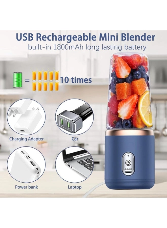 Personal Blender - USB Rechargeable 6-Blade Stainless Steel