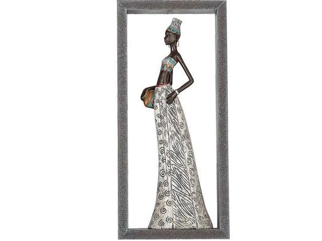 FIGURA RESINA MUJER EN MARCO DM - Rectangular multi-coloured