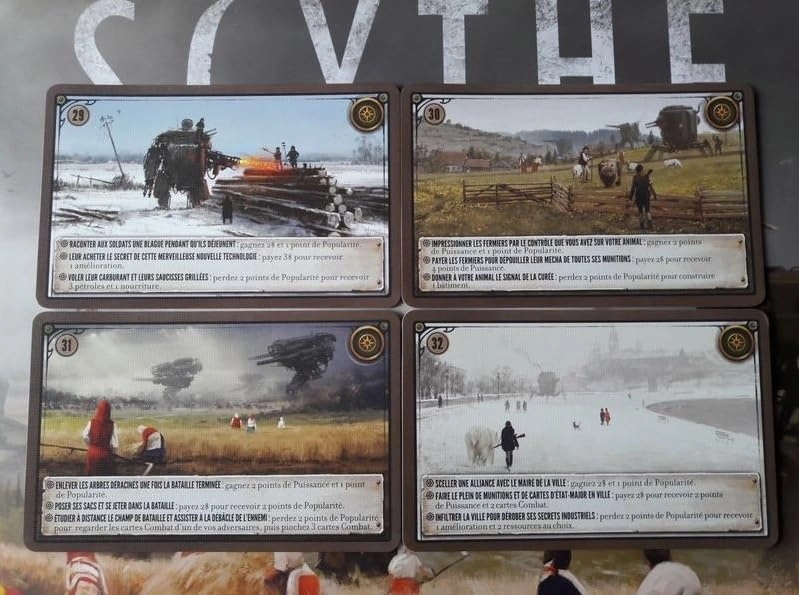 Scythe Target Cards - 13-18 6 cards + Scythe Meetings - 29-42 14 cards + Scythe Factories - 24-27 4 cards + Decap - 1