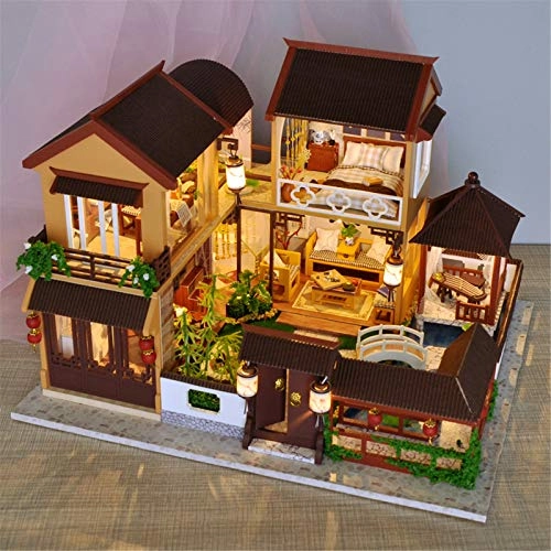 DIY Dollhouse Kit - 30x24.5x27.6 cm LED Light