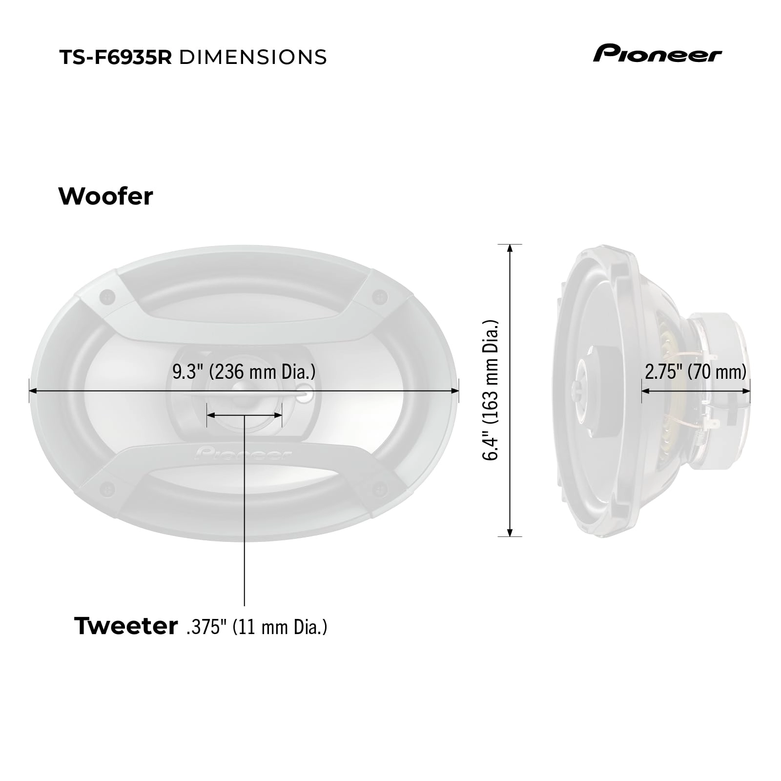 TS-F6935R - 6 x 9 3Way Coaxial