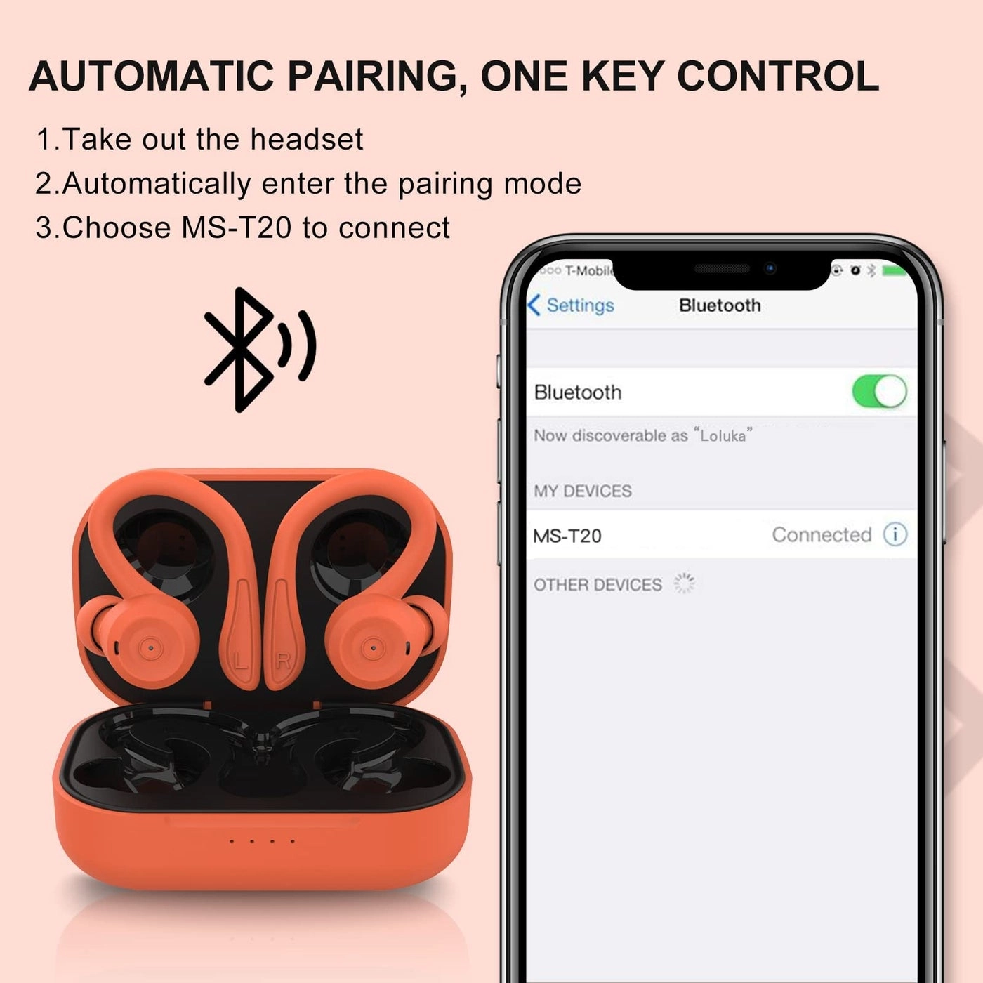 Earbuds with hook Wireless Earbud