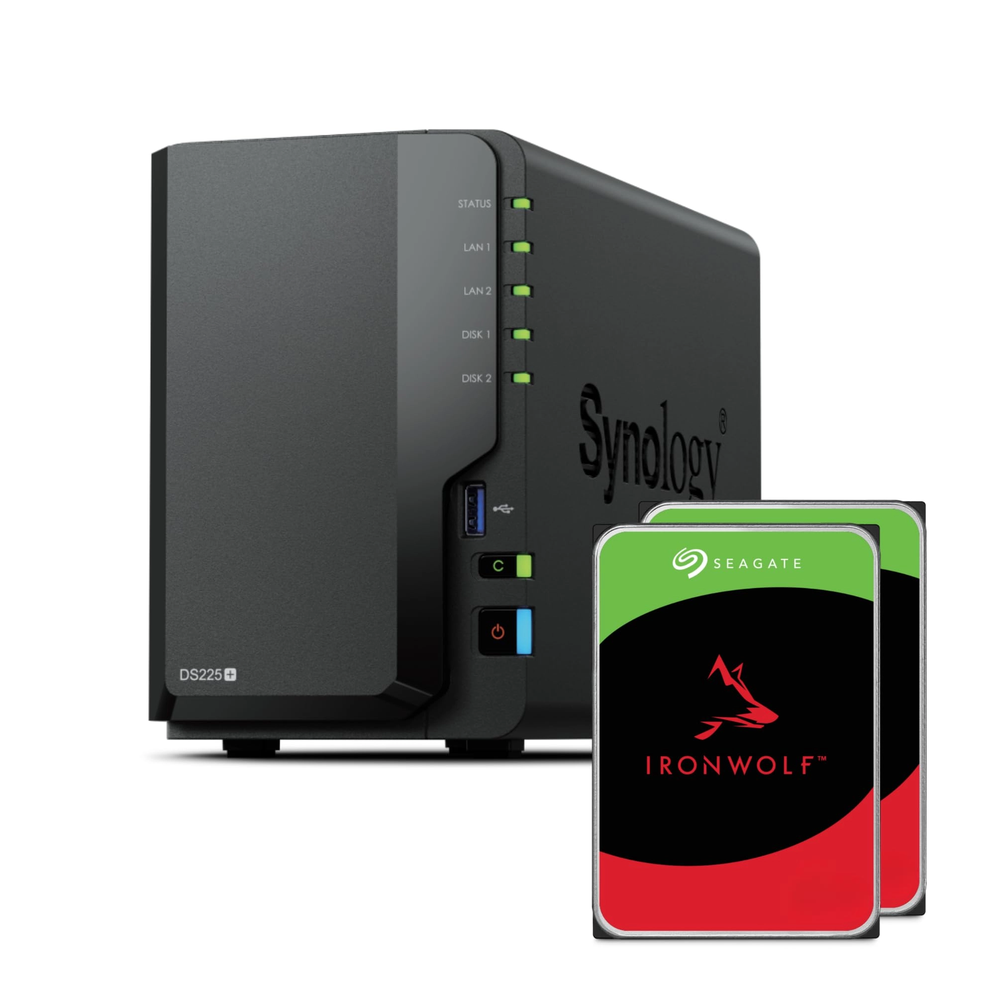 Synology DS225+ 2-Bay 12TB - Seagate Ironwolf 2x6TB