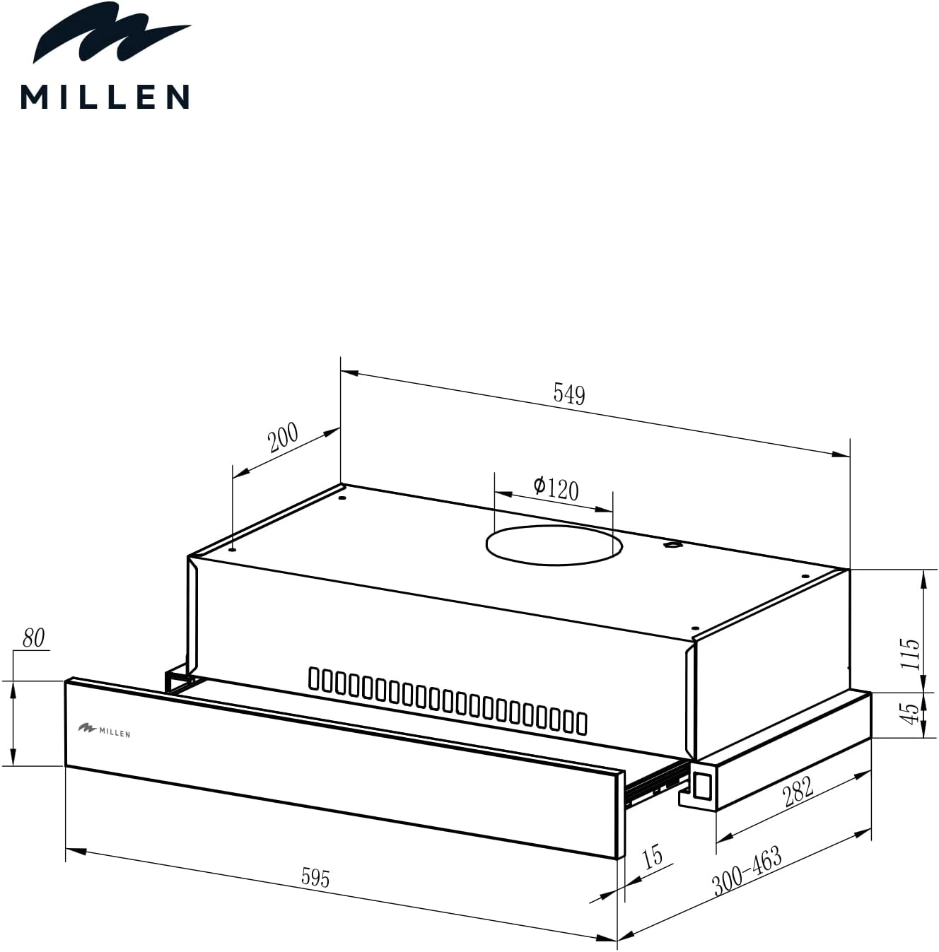 MBRHS 601 IX - 400 m3/h 595×315×161 mm
