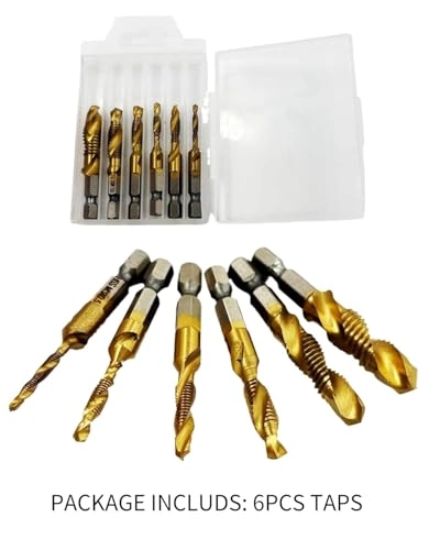 Combination Drill and Tap Set - 6 Piece Titanium Coated M3-M10