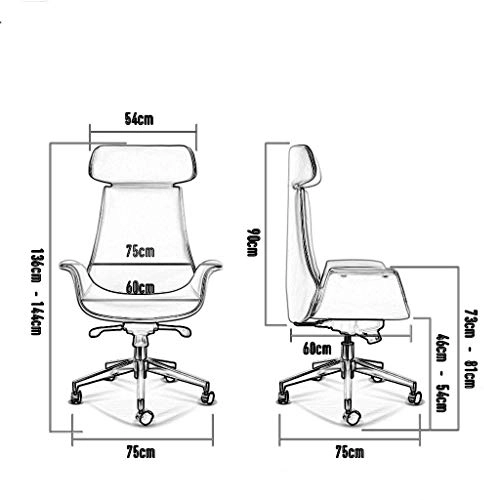 Desk Chair - PU Leather Brown High Back