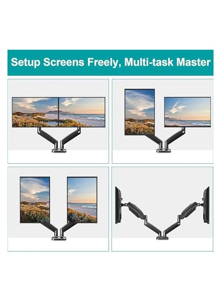 Dual LCD Monitor Desk Mount Stand - 2 27in